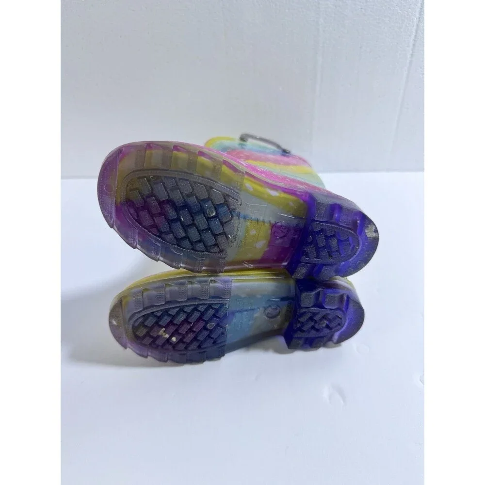 Western Chief Kids Mystical Pastels Rainbow Rain Boots‎ Size 7/8 Purple PVC